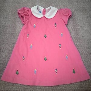 Anavini Nutcracker Ballerina Christmas Dress, Pink with white collar, size 4T